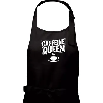 Kuchyňská zástěra Caffeine Queen - Dámská zástěra na vaření - Univerzální velikost ( Černá )