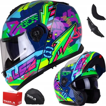 Helma na motorku Přilba LS2 FF908 Strobe II Svent Modro-zelená, velikost L