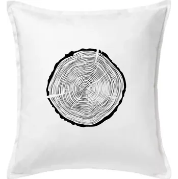 Polštář Letokruhy 55 bez věku - Polštář 50x50 - 50x50 - Včetně výplně ( Bílá )