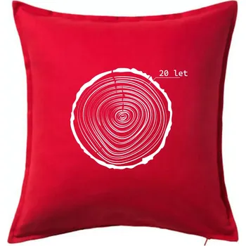 Polštář Letokruhy - 20 - Polštář 50x50 - 50x50 - Pouze potah ( Červená )