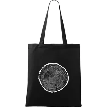 Nákupní taška Letokruhy 85 bez věku - Taška bavlněná - 42 x 38 cm ( Černá )