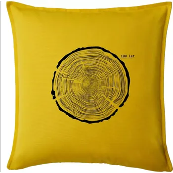 Polštář Letokruhy - 100 - Polštář 50x50 - 50x50 - Pouze potah ( Žlutá )