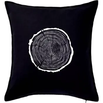 Polštář Letokruhy 70 bez věku - Polštář 50x50 - 50x50 - Pouze potah ( Černá )