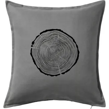 Polštář Letokruhy 85 bez věku - Polštář 50x50 - 50x50 - Pouze potah ( Tmavě šedý melír )