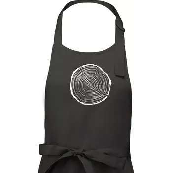 Kuchyňská zástěra Letokruhy 25 bez věku - Pánská zástěra na vaření - Univerzální velikost ( Dřevěné uhlí )