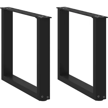 Stolová podnož OMAXI Nohy konferenčního stolku ve tvaru U, 2 ks, černé, 50 x (42-43) cm, ocel 310958