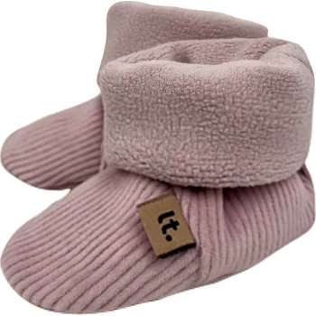 Kojenecký body Little Things Růžové manšestrové bačkorky Velikost: 3-6kg