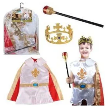 Karnevalový kostým Zestaw strój króla berło korona