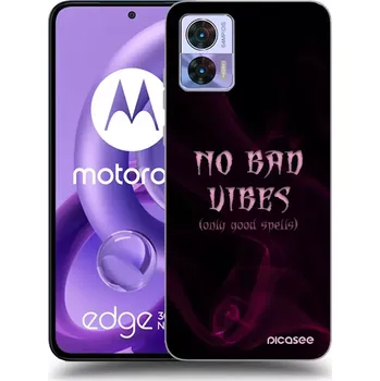 Pouzdro na mobilní telefon Picasee silikonový průhledný obal pro Motorola Edge 30 Neo - No bad vibes