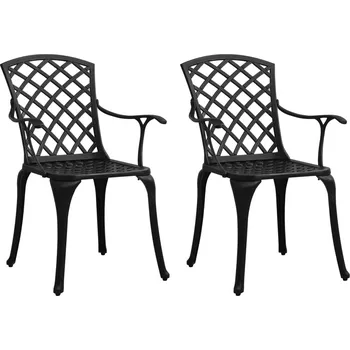 Zahradní židle 2 ks litý hliník černé IM_315572