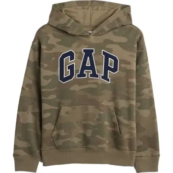Chlapecká mikina Dětská mikina GAP V-FA FASH LOGO PO CAMO XL Khaki, Černá, Bílá