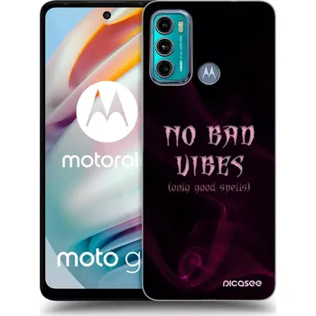 Pouzdro na mobilní telefon Picasee silikonový průhledný obal pro Motorola Moto G60 - No bad vibes