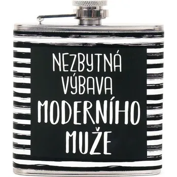 Placatka Dárková placatka ALBI NEZBYTNÁ VÝBAVA MODERNÍHO MUŽE UNI Černá, Bílá, Stříbrná