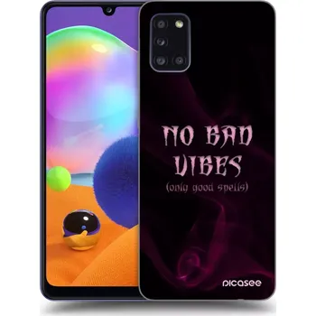 Pouzdro na mobilní telefon Picasee silikonový černý obal pro Samsung Galaxy A31 A315F - No bad vibes