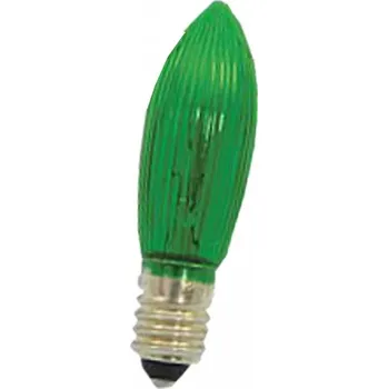 Žárovka Žárovka E-10 14V 3W zelená svíčka pro vánoční řetězy 1ks