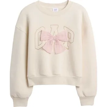 Dívčí mikina Dívčí mikina GAP V-LOGO WEDGE CREW L Béžová, Růžová