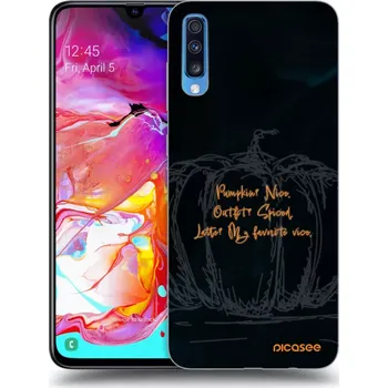 Pouzdro na mobilní telefon Picasee silikonový průhledný obal pro Samsung Galaxy A70 A705F - Pumpkin