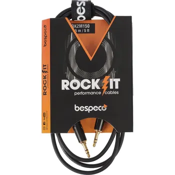 Audio kabel Bespeco ROCKIT Stereo Cable Jack 3,5 TRS - Jack 3,5 TRS 1,5 m + prodloužená záruka 3 roky