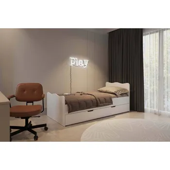 Postel Postel 80222 (80x200) s prostornou zásuvkou - M&K Foam 06 Černá 84,5x80.5 cm