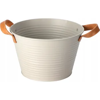 Obraz Kovový košík s koženými ušima, Ø 17cm, osvětlený