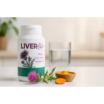 Liver Aktiv – doplněk stravy v tabletách (ostropestřec, kurkumin, rutin) (S rostlinnými extrakty, sójovým lecitinem a pivovarskými kvasnicemi.)