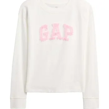 Dětská móda Dívčí tričko GAP V-LS ELV GR L Bílá, Růžová