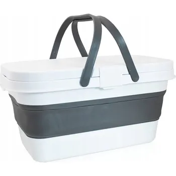 Nákupní košík Skládací piknikový koš Nákupní košík na ohniště s víkem Bílý