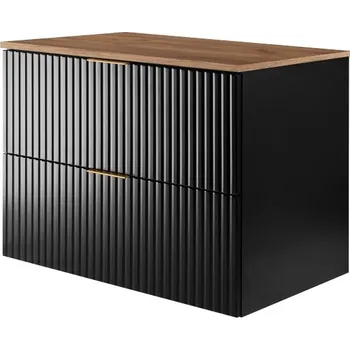 Koupelnový nábytek Skříňka pod umyvadlo Rodan černá matná 80x57x46 cm 2 zásuvky