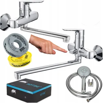 Vodovodní baterie Jednopáková nástěnná vanová a sprchová baterie Sotbe INARI, stříbrná