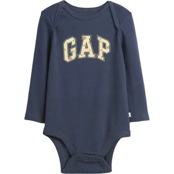 Dětské body GAP V-FRCH B BF LOGO BS 3-6M Tmavě modrá, Béžová