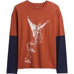 Dětské tričko GAP V-LS ELV GRAPHIC TEE XL Hnědá, Černá, Bílá