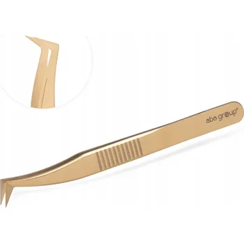 Péče o řasy a obočí Pinzeta na řasy Aba Group zlatá