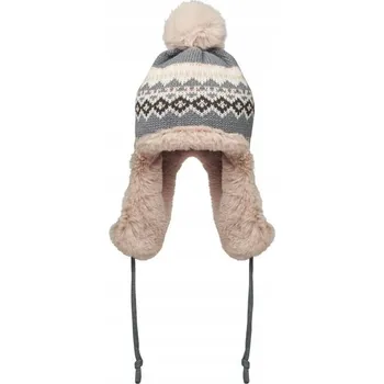 Čepice ČEPICE ZIMNÍ S BAMBULKOU DÁMSKÁ PÁNSKÁ ZATEPLENÁ MĚKKÁ SE VZOREM - šedá