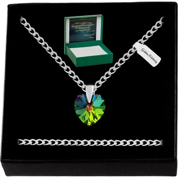 Náhrdelník STŘÍBRNÝ NÁHRDELNÍK SRDCE SWAROVSKI 925 ŘETÍZEK PŘÍVĚSEK STŘÍBRO + VĚNOVÁNÍ