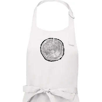 Kuchyňská zástěra Letokruhy 80 bez věku - Pánská zástěra na vaření - Univerzální velikost ( Bílá )