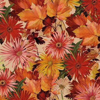 Stolování Papírový ubrousek Orange Autumn Plants