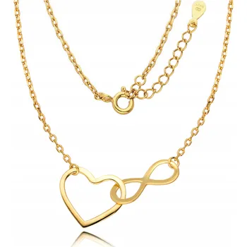 Náhrdelník Řetízek Euforia stříbro pozlacené 925 se srdcem 45 cm
