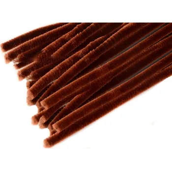 Chlupatý drátek Ø3 mm - délka cca 30 cm - tmavě hnědý