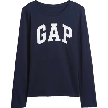 Dětská móda Dětské tričko GAP V-FRCH LS LOGO TEE M Tmavě modrá, Bílá