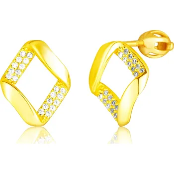 Šperk JVD Moderní pozlacené pecky se zirkony SVLE3307XF3GOSR + 2 měsíce na vrácení zboží