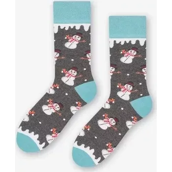 Pánské ponožky Pánské ponožky Sněhuláci M - 39-42 / šedá