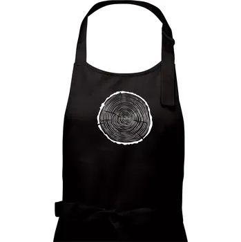 Kuchyňská zástěra Letokruhy 35 bez věku - Pánská zástěra na vaření - Univerzální velikost ( Černá )