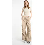 Reporter Young | Dívčí béžové kalhoty typu PARACHUTE se záševky na kolenou - Barva BÉŽOVÁ, Velikost 170 253-0110G-02-120-1-