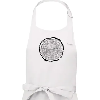 Kuchyňská zástěra Letokruhy 65 bez věku - Pánská zástěra na vaření - Univerzální velikost ( Bílá )