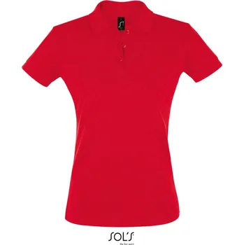Pánská móda SOL's Collection Polokošile Perfect Women, piqué, krátká rukáv, dámská COT25113500402-red M Červená