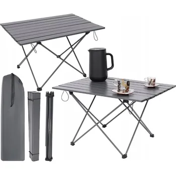 SKLÁDACÍ TURISTICKÝ STOLEK 68x47x40CM ŠEDÝ ENERO CAMP