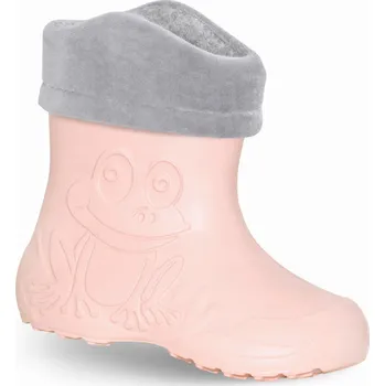 Chlapecké holínky ZETPOL dětské holínky EVA Frog Light Pink s oteplovací vložkou, velikost 22/23