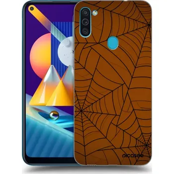 Pouzdro na mobilní telefon Picasee silikonový průhledný obal pro Samsung Galaxy M11 - Web