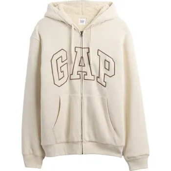 Pánská mikina Pánská zateplená mikina GAP V-GAP ARCH SHERPA FZ M Béžová, Hnědá