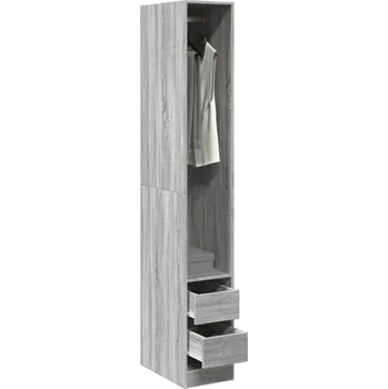 Šatní skříň Skříň, šedý dub sonoma, 30x50x200 cm, materiál na bázi dřeva